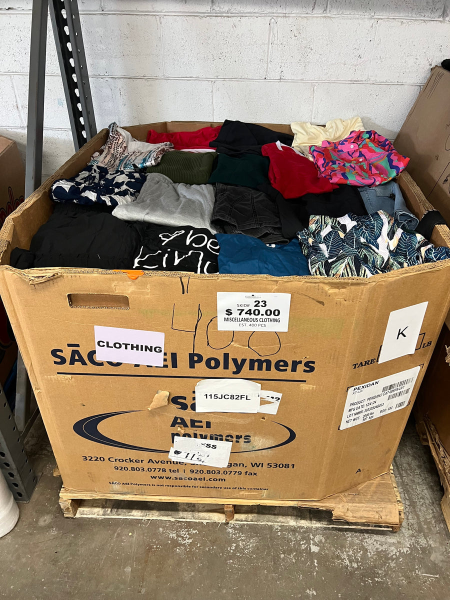 Miscellaneous Clothing #23- 400pcs | Liquidation Wholesale Pallet