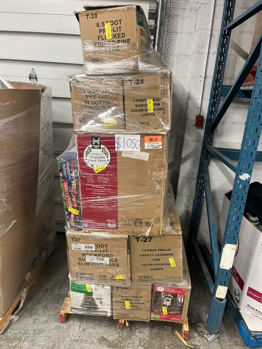 Overstock Christmas Tree Pallet | Liquidation Wholesale Pallet